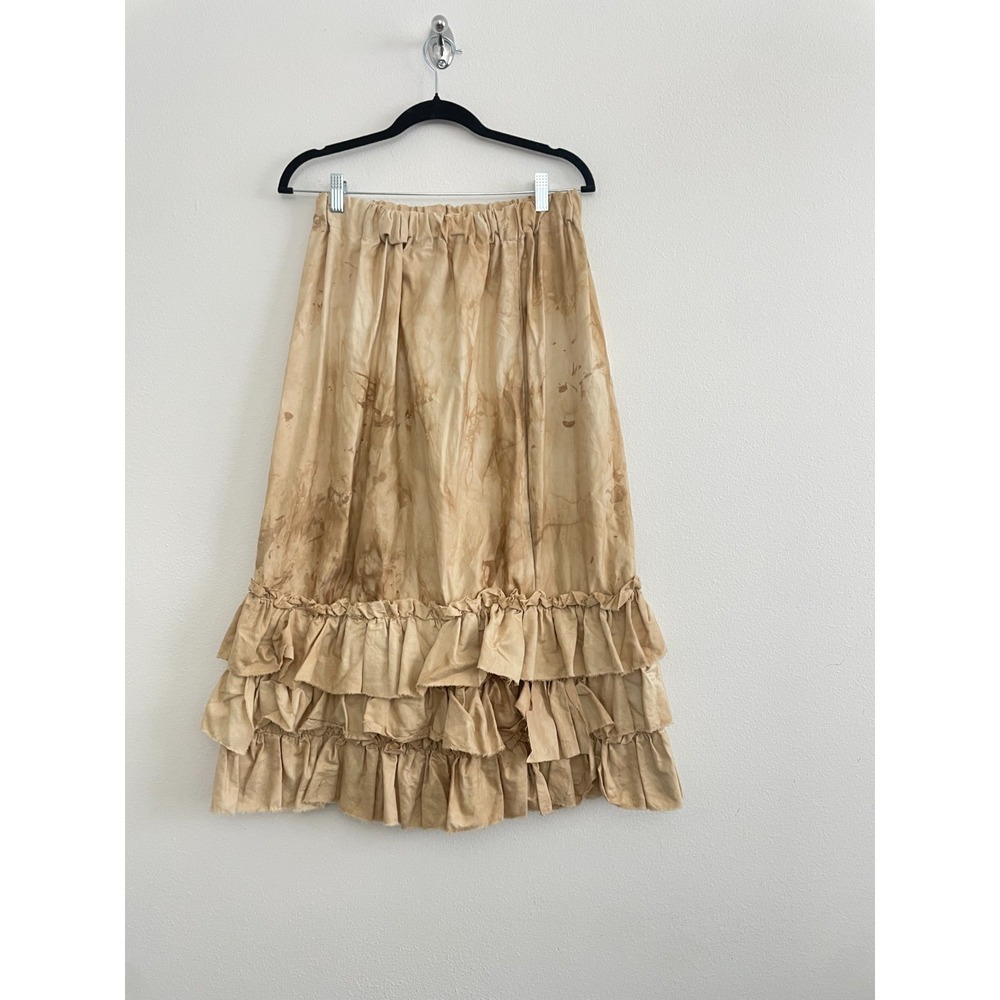 Shabby Chic Handmade Skirt Women S/M Ruffle Hem Midi Elastic Waist Boho Cottage - Picture 2 of 10